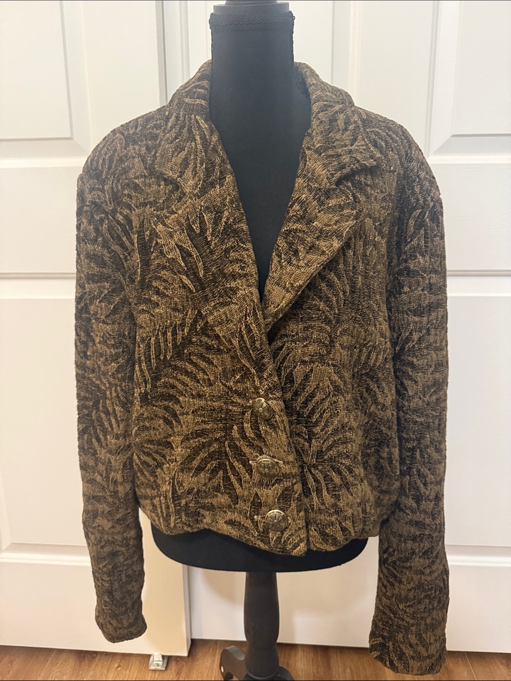 VTG Silverado Southwestern Tapestry Woven Jacket Large Earthy Western Blanket